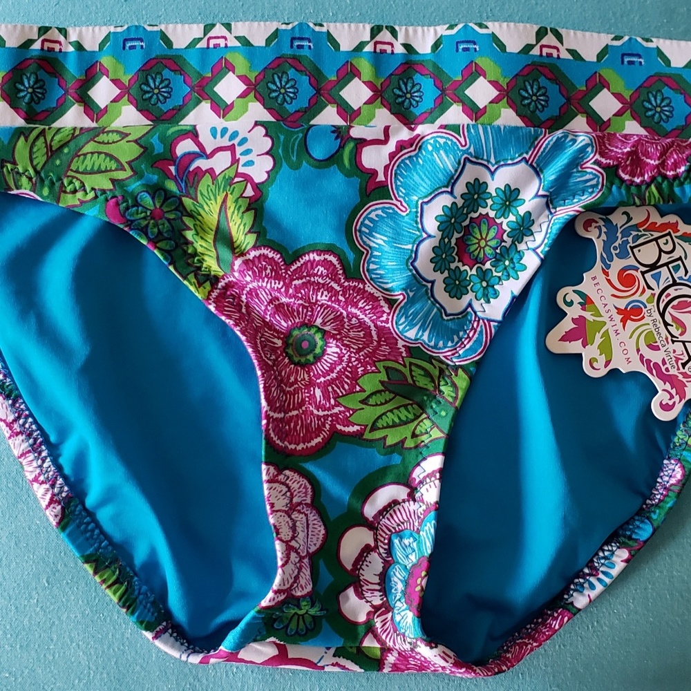 BECCA Swimwear Top & Bottom M  American Fit in Aqu